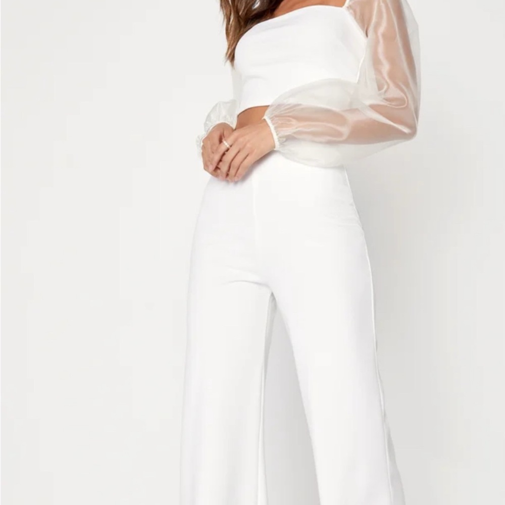 Lulu's White two piece Jumpsuit